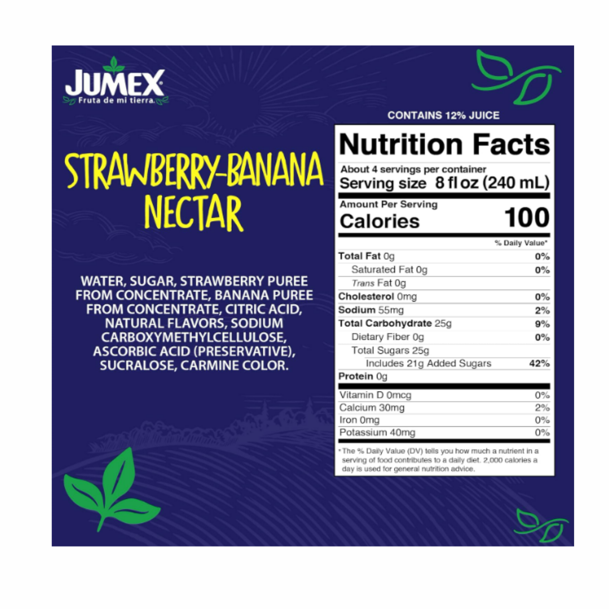 JUMEX TETRA STRAW/BANAN 33.8 OZ
